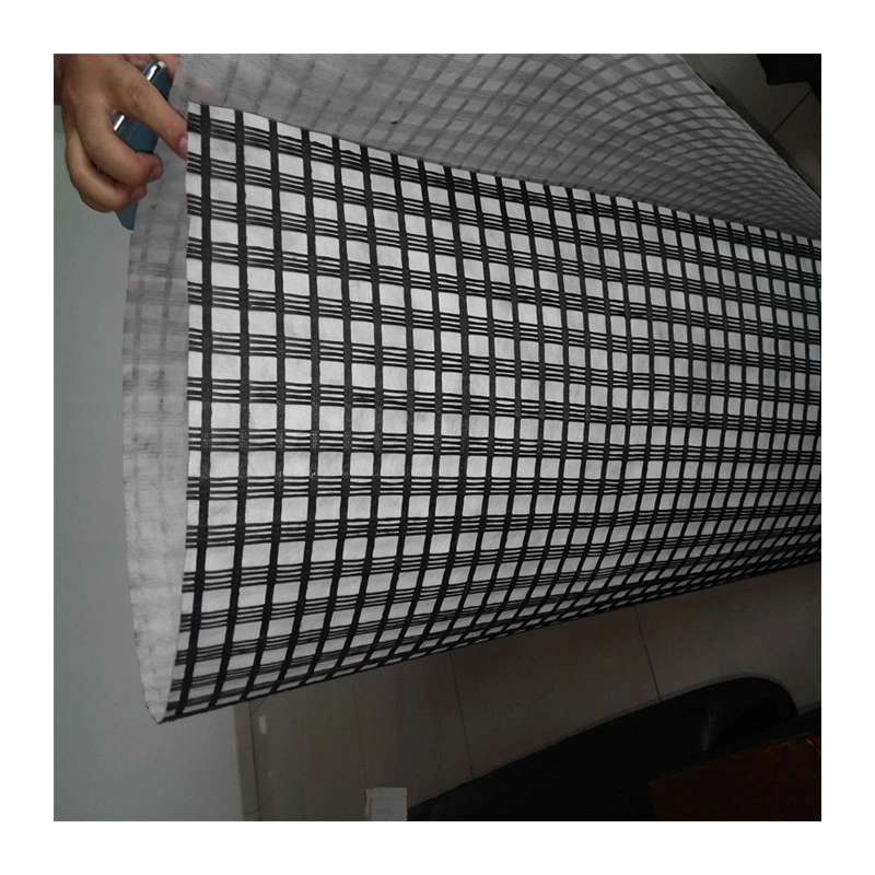 120kn Fiberglass Geogrid Composite Nonwoven Geotextile 120g Geocomposite